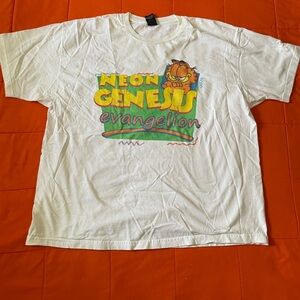 Vintage Neon Genesis Evangelion Garfield Parody Gift T Shirt Mens 2XL
